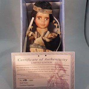 Porcelain Indian Doll 8" Indian Girl Beaded Prince